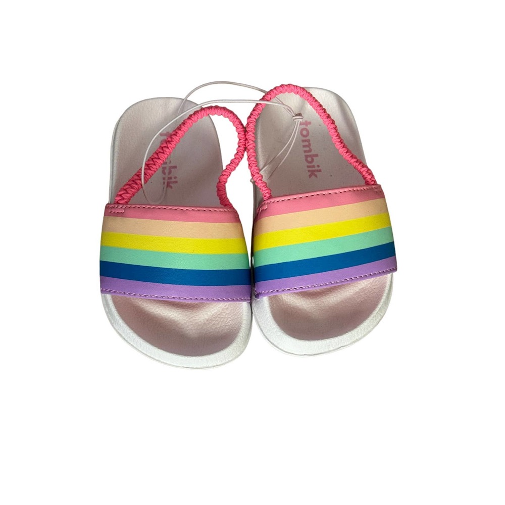NEW TOMBIK Rainbow Toddler Slides Sandals - 5/6C